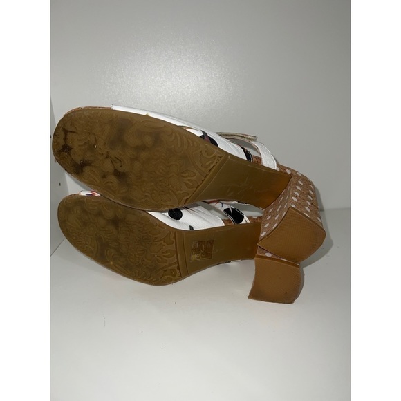 L’artiste POLKA DOT BIRDS OF PARADISE CHUNKY HEELED LORENETTI SANDALS - SIZE 40 - Picture 9 of 10